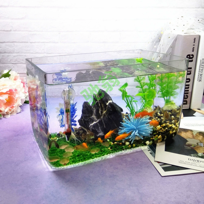 Yut Настольный прямоугольный стеклянный аквариум для рыбы один раз, чтобы сформировать бесшовный маленький горячий изгиб ультра-белый аквариум для рыбы