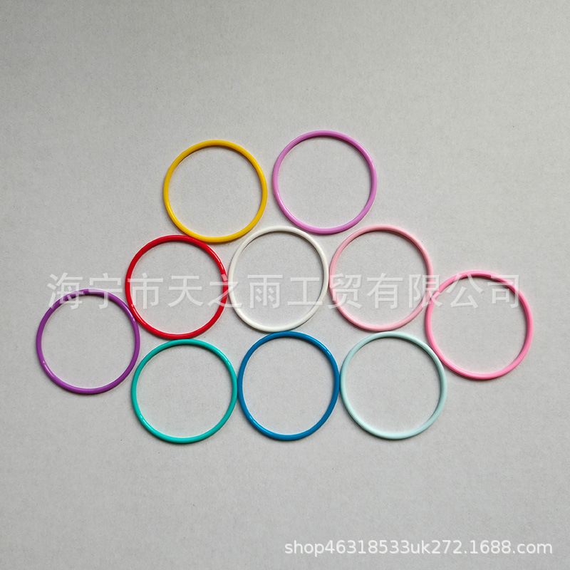 3mm粗实色硅胶橡皮筋手环圆环饰品可扎头发细手环线经6.5mm