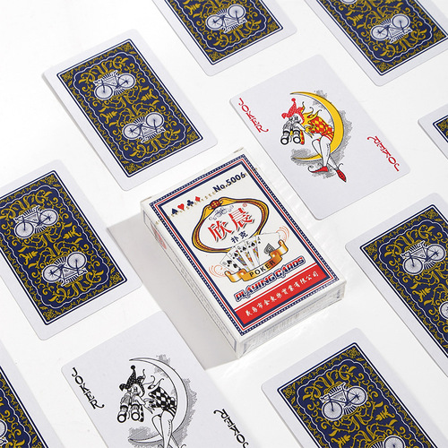 Playing cards Xinchen 5006 poker cards 280G blue core paper promotional logo printing for board games leisure parties game cards