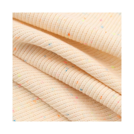 2*2 knitted rib fabric 220g cotton polyester color point thread knitted T-shirt fashion fabric color point pit cloth
