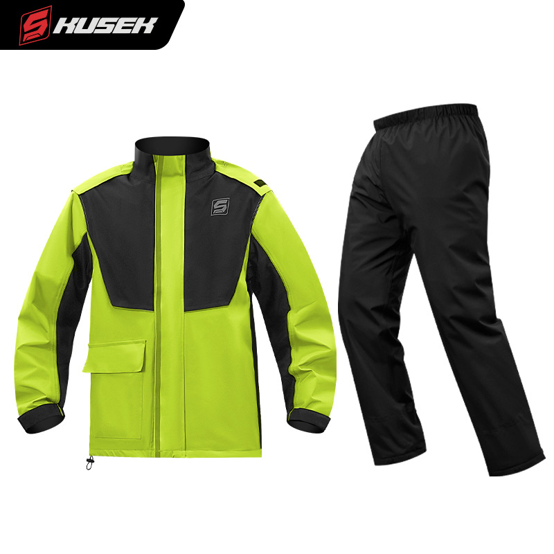 KUSEK jinete motocicleta para hombres y mujeres senderismo al aire libre para llevar traje impermeable dividido para adultos