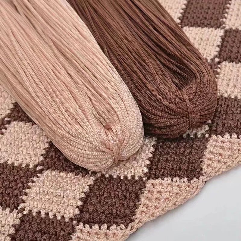 3mm Lightweight Ice Silk Yarn 200g Hollow Yarn Thick Ice Silk Hand-Woven Bag Hat Hollow Yarn Crochet