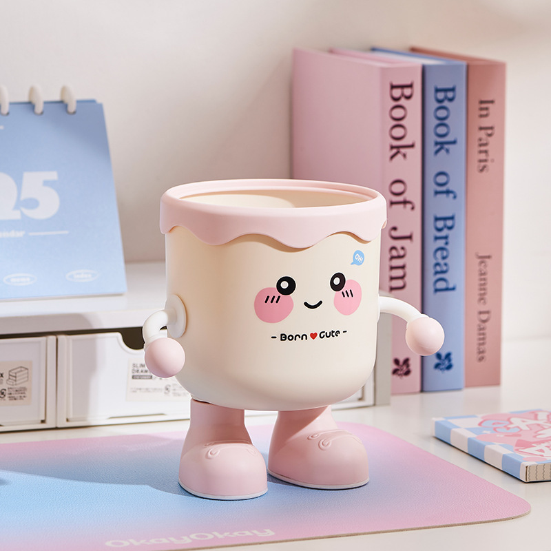 かわいいデスクトップゴミ箱ミニ高価値デスクダイニングテーブル寝室ベッドホーム小型ゴミ収納ボックス|undefined