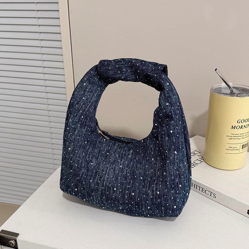 Moda moda moda personalidad jeans taladro caliente bolsas de bolsillo de mano alta calidad brillante bolsas de hombro de viaje mochila