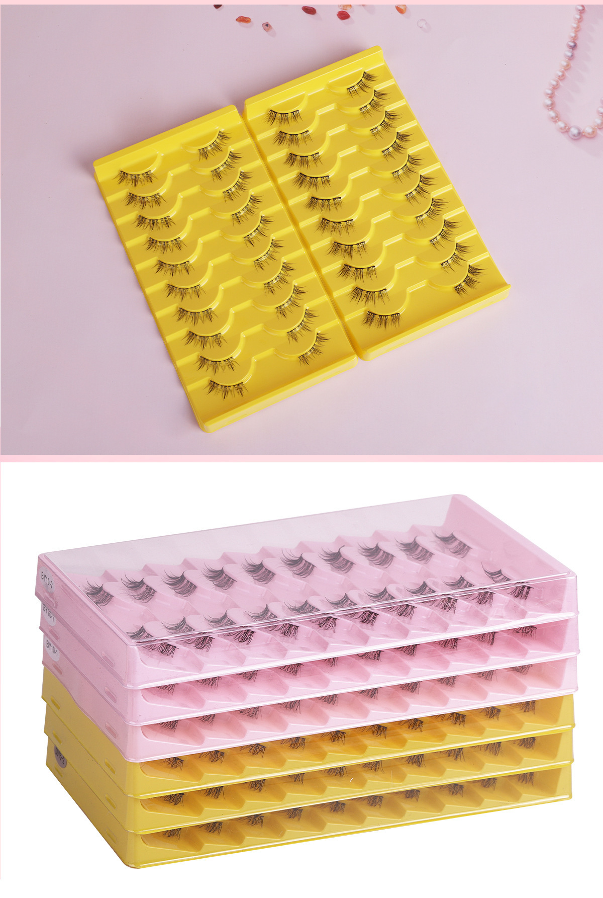 Factory direct supply of 10 pairs of false eyelashes, half a hard stem, thick and curled, simulating a pair of eyelashes on a daily stage undefined