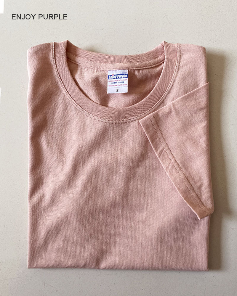 Verano refrescante de algodón puro color sólido cuello redondo manga corta Camiseta de moda pareja de hombres y mujeres 200g media manga blanca ins casual