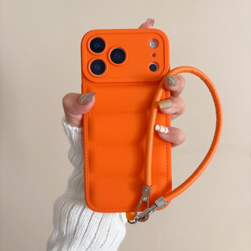 Autumn and Winter Wave Stereo down Jacket Suitable for Iphone17Promax Mobile Phone Case Korean Apple 16P Protective Cover
