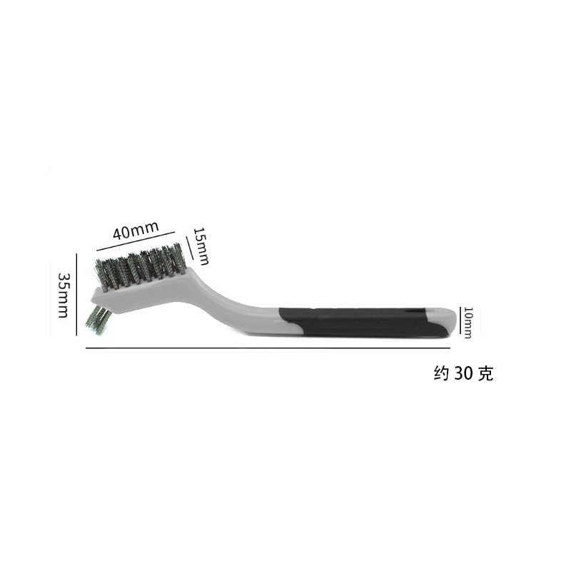 Nueve caballos 3PC traje de doble cabeza cepillo de alambre de acero inoxidable cepillo de alambre de cobre cepillo de limpieza Wenwan cepillo de eliminación de óxido