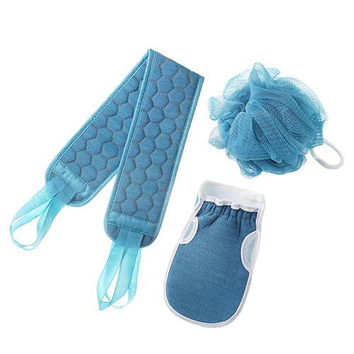Three-piece set of bath towels, home bath gloves, back strips, mud rub, back bath ball, bath towel set