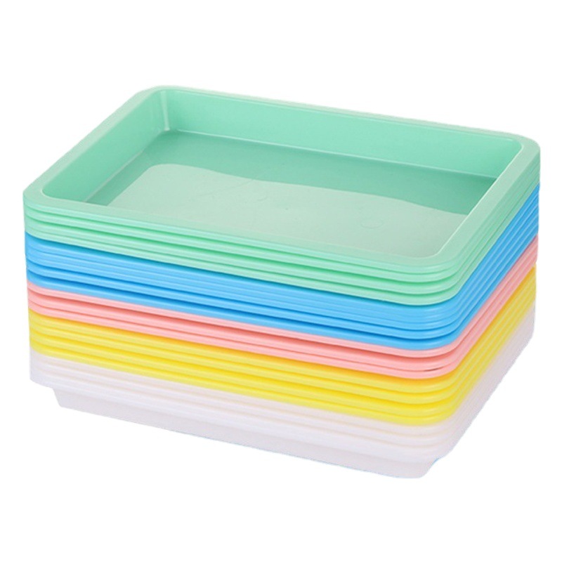 Plastic Thickened Rectangular Tray A5 Size Shallow Tray Handmade Storage PP Multipurpose Plastic Water Extension Painting Square Tray