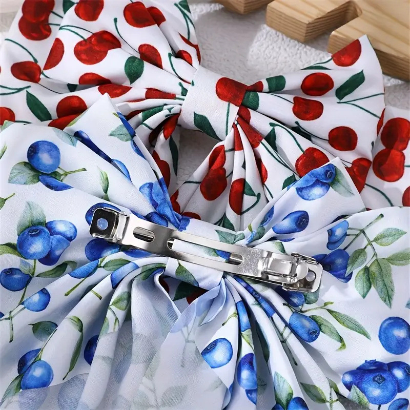 Cute Women's Cherry Bow Knot Cloth Hair Clip display picture 4