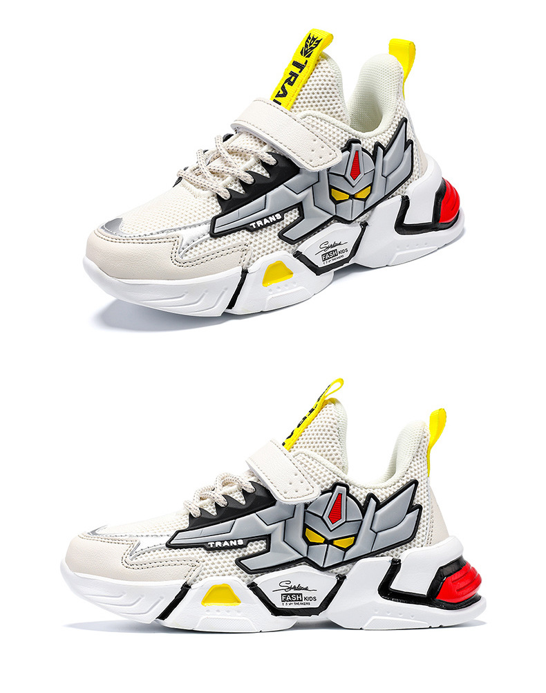 2021 Printemps Et Automne Nouveaux Garçons Maille Sport Casual Chaussures De Bande Dessinée Mecha Coréenne Style Léger Semelle Souple Bébé Chaussures display picture 2