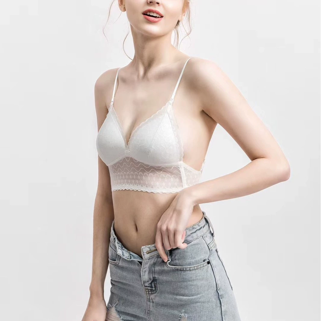 Sexy lace underwear, wireless bra, dress, European style, french style, backless, beautiful back