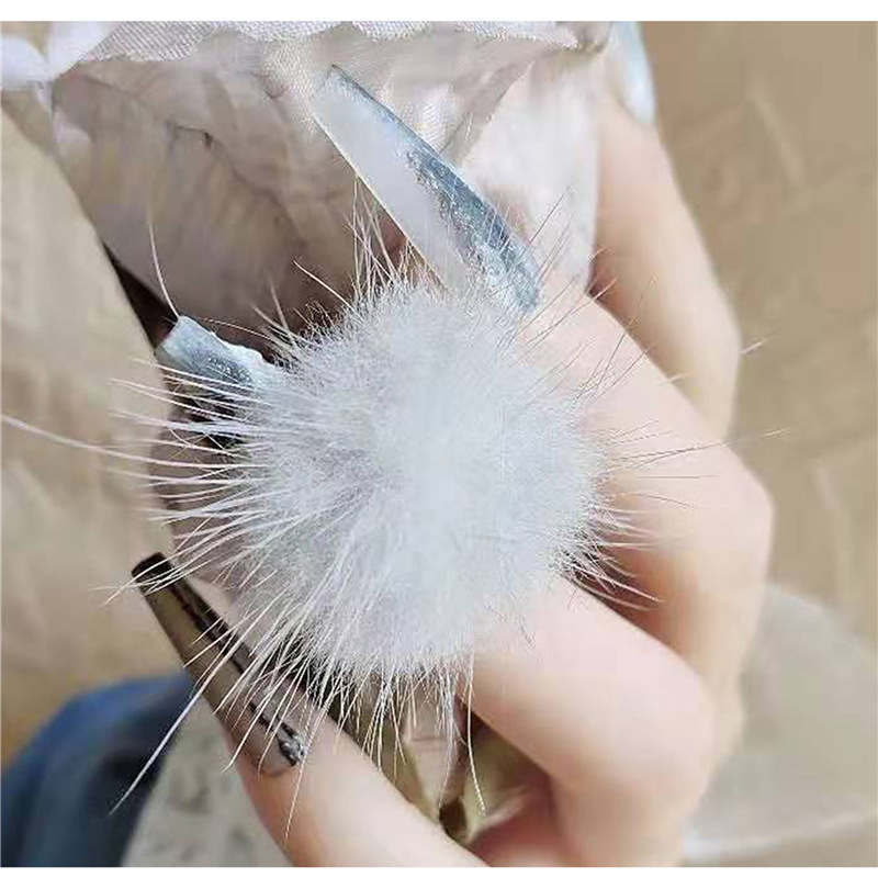 Imán desmontable Bola de Pelo uñas joyería Internet celebridad nuevo invierno visón terciopelo linda chica corazón decorativo hebilla magnética