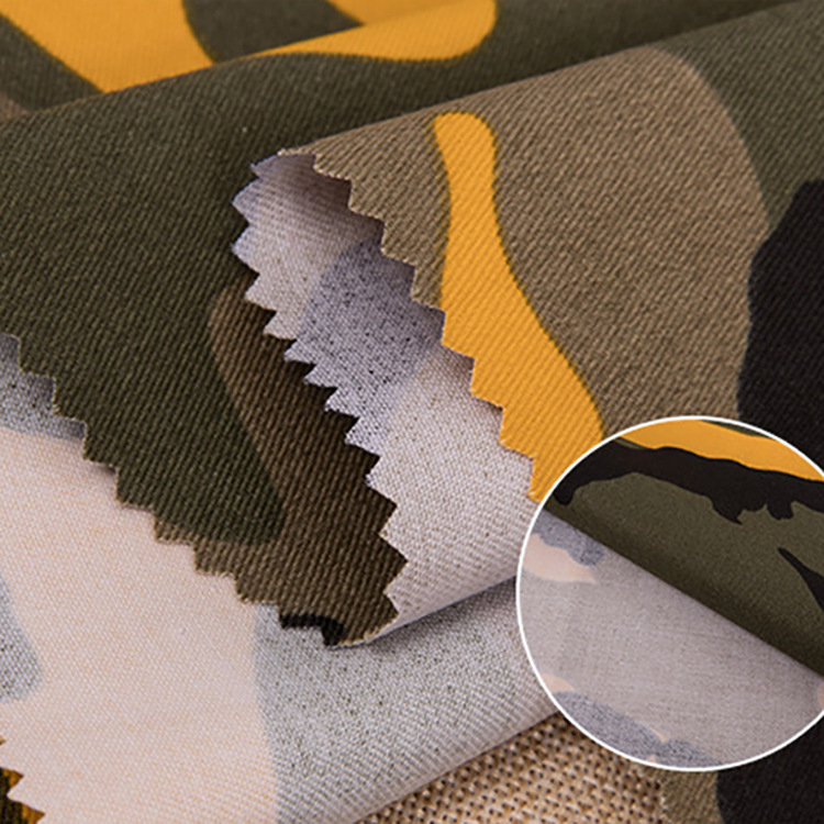Fabricante 230gsm twill impresión de camuflaje 20% poliéster 80% algodón uniforme tela