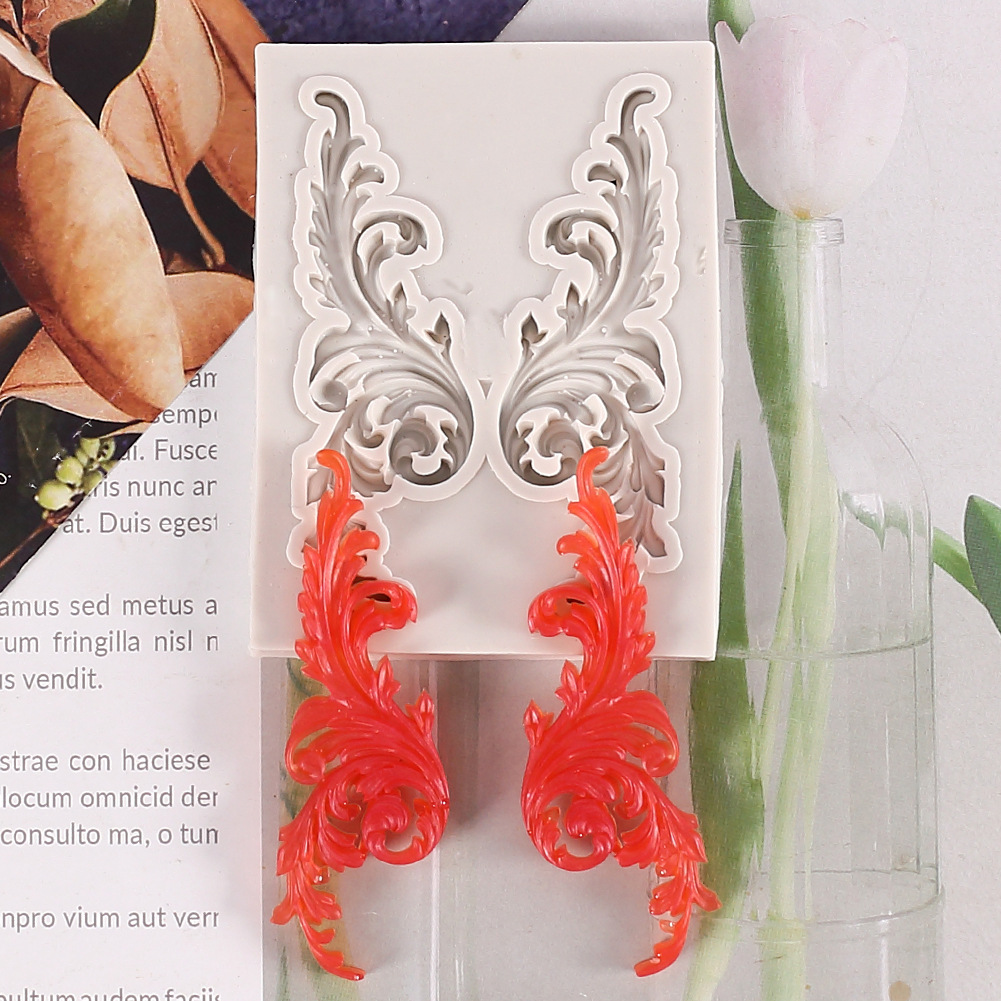 花边浮雕模具 欧式复古对称图腾宫廷浮雕围边翻糖蛋糕硅胶模具