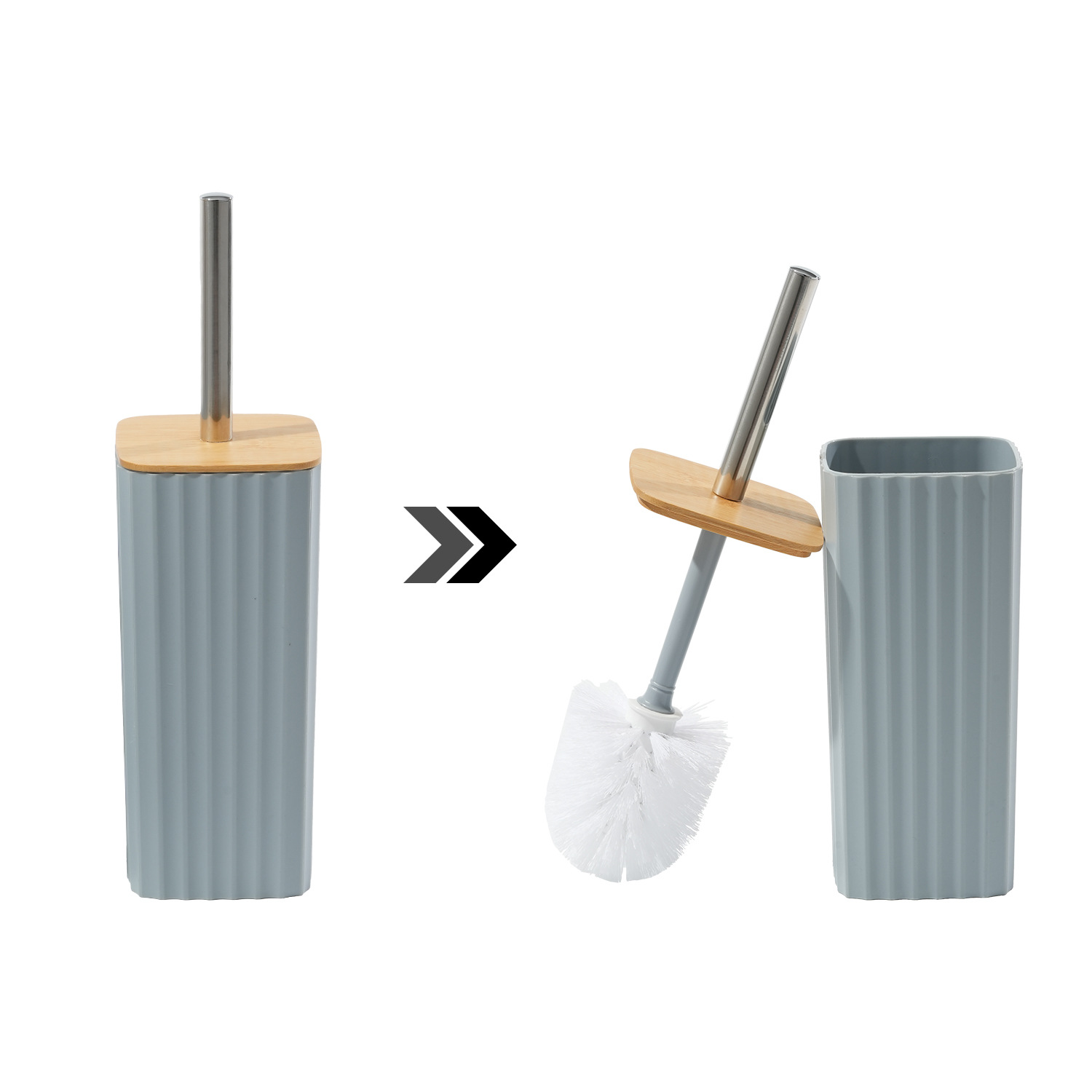 Baño de rayas cóncavas de 5 piezas conjunto de cepillo de inodoro de rayas verticales domésticas botella de embalaje de emulsión de cepillo de dientes taza caja de jabón conjunto