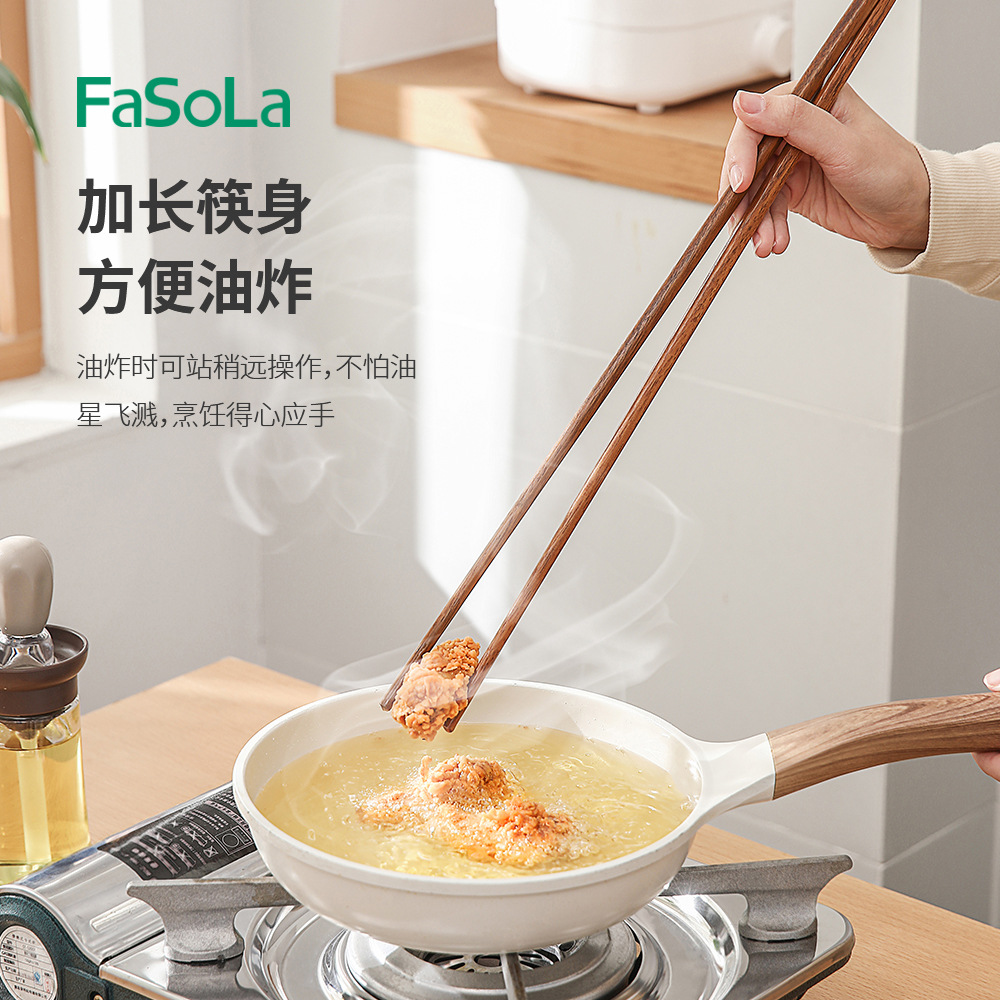 FasoLa 긴 젓가락 끓는 생선 국수 먹는 냄비 젓가락 요리 국수 튀김 두꺼운 튀김 스틱 슈퍼 긴 가정용 나무 젓가락