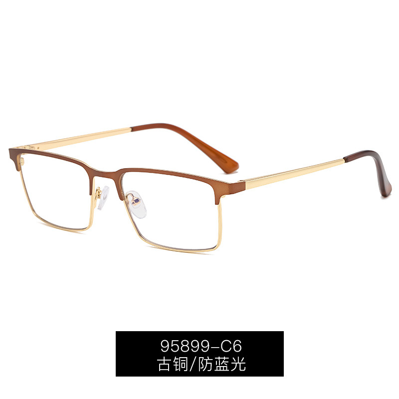95899 de Europa y América de los nuevos hombres de negocios anti-azul espejo plano TR90 primavera espejo de la pierna de metal gafas ópticas gafas