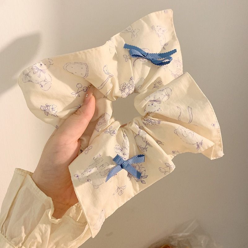 1#바다소금 프린트 토끼 [사각스카프] 12cm