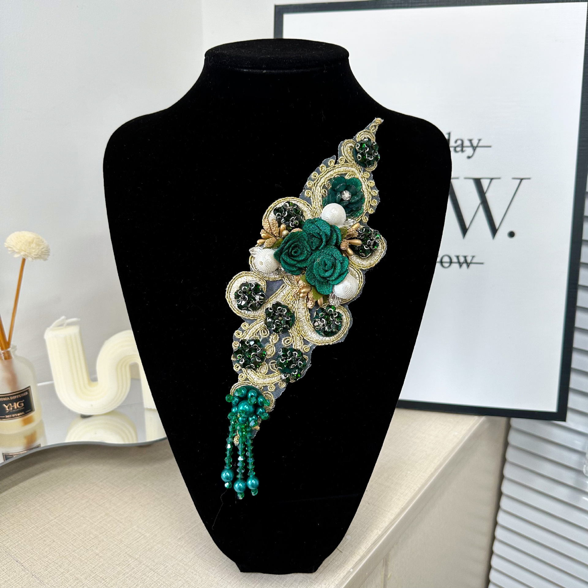 E-commerce delicado bordado clavos perlas de bordado flor de boda flor de novia ropa de decoración de estilo nacional accesorios multicolores image 13