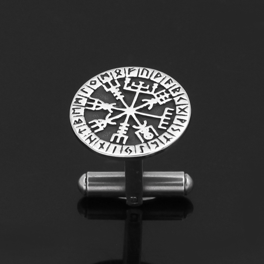 AliExpress Viking Odin Compass Logo Men's and Women's Shirt Suit Cufflinks Stainless Steel Rune Cufflinks
