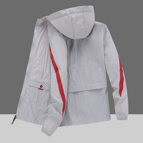 Summer Men's Fishing Sun Protective Jacket, Ice Silk Style, Breathable Skin-Friendly Outdoor Jacket for Students