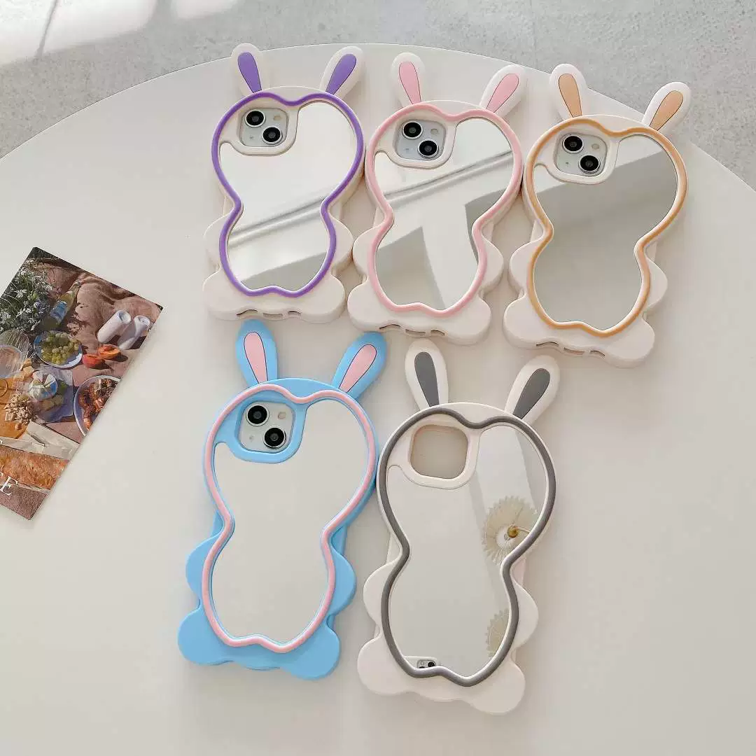 Чехол с зеркалом Tengyi Cloud Mirror для iPhone 6-14 Pro Max — пастельный рисунок облаков с зеркальным окном в форме облака