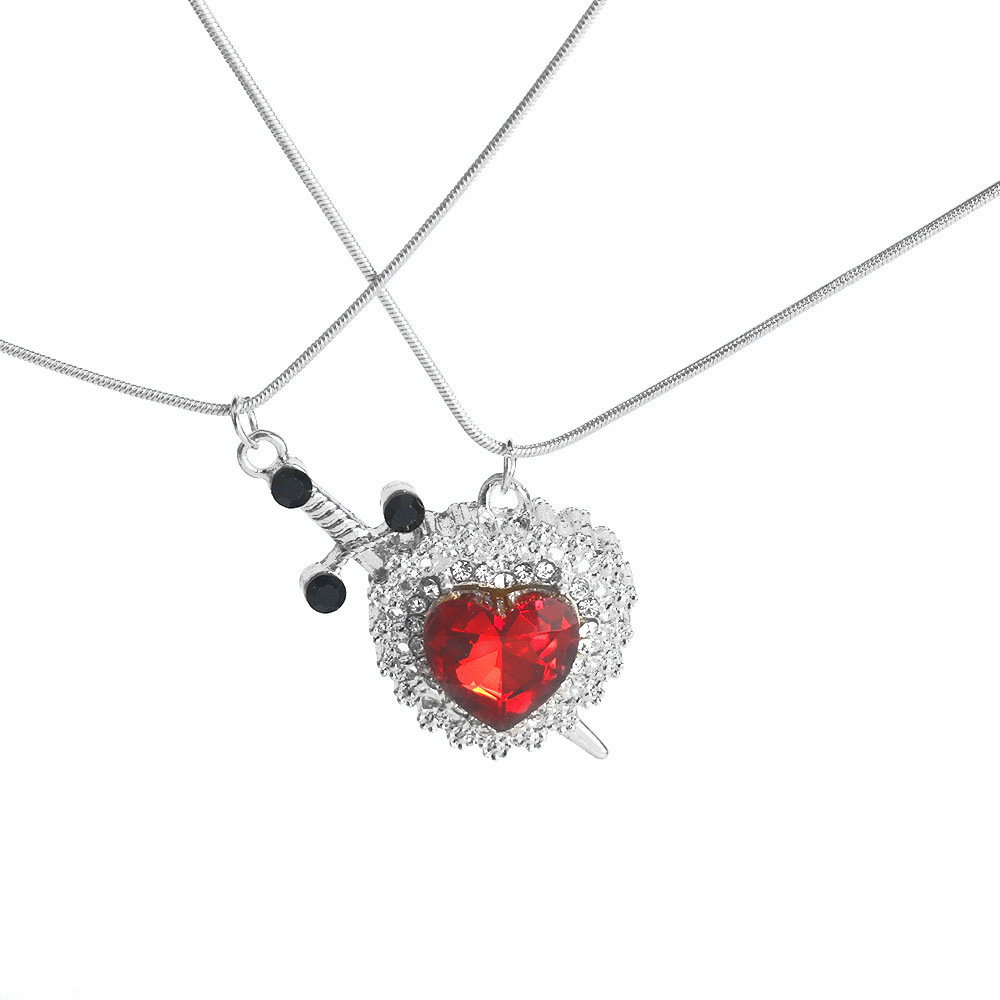 23g Weight Zinc Alloy Pendant Material Zircon Inlay Material Pendant Necklace Classification Zinc Alloy Chain Material snake chain Chain Type Holiday, Party Occasion Zinc alloy Material Heart Shape Pattern Unisex Gender Plating Design Punk, Streetwear Style Punk Streetwear Heart Shape Zircon Zinc Alloy Snake Chain Pendant Necklaces Wholesale 12