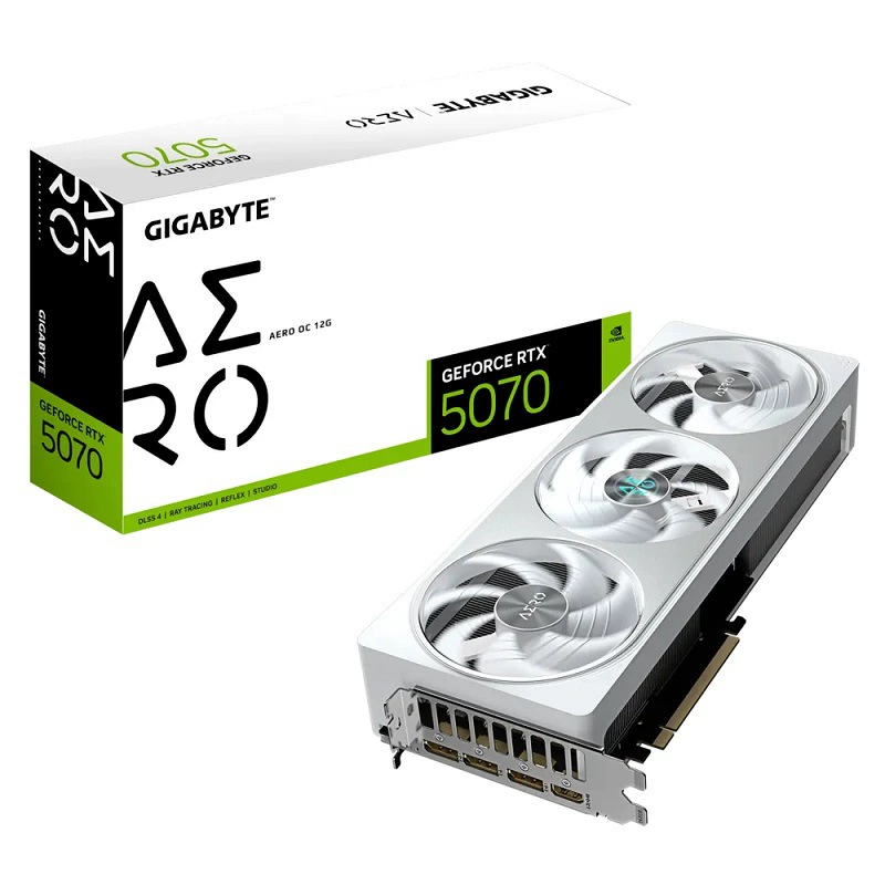 Графическая карта (Gigabyte) GeForce RTX 5070 AERO OC 12G, 12 ГБ, DLSS 4, оверклокинг для киберспорта