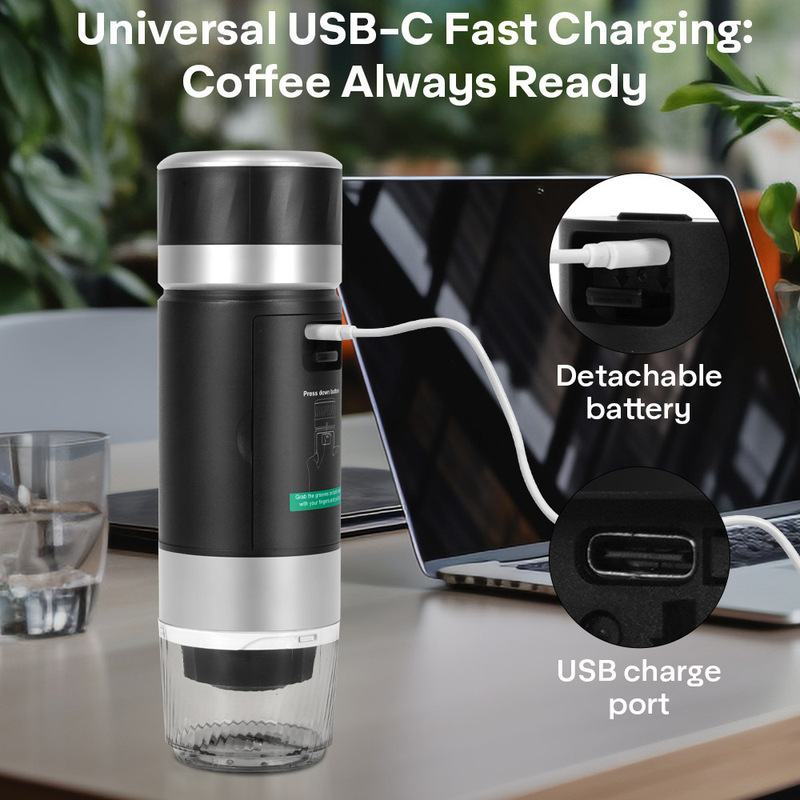 Portable Coffee Capsule Machine, Pump-Type Espresso Electric Small Wireless Heating Machine Portable Coff Portable Coffee Capsule Machine, Pump-Type Espresso Electric Small Wireless Heating Machine Portable Coff