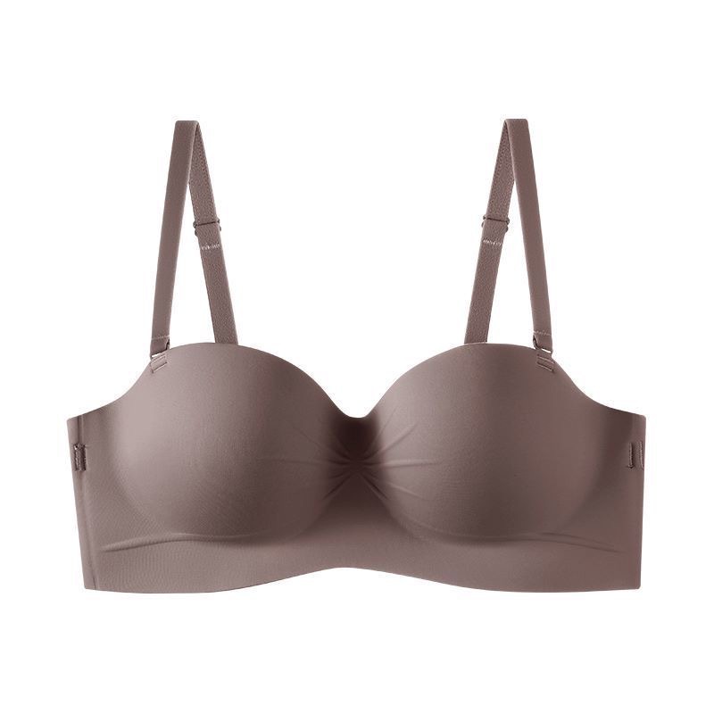 Sin marcas de limpieza de pecho cerrado soporte superior cómodo pecho pequeño mostrando ropa interior grande mujer belleza espalda correa de hombro desmontable sin anillo de acero bra