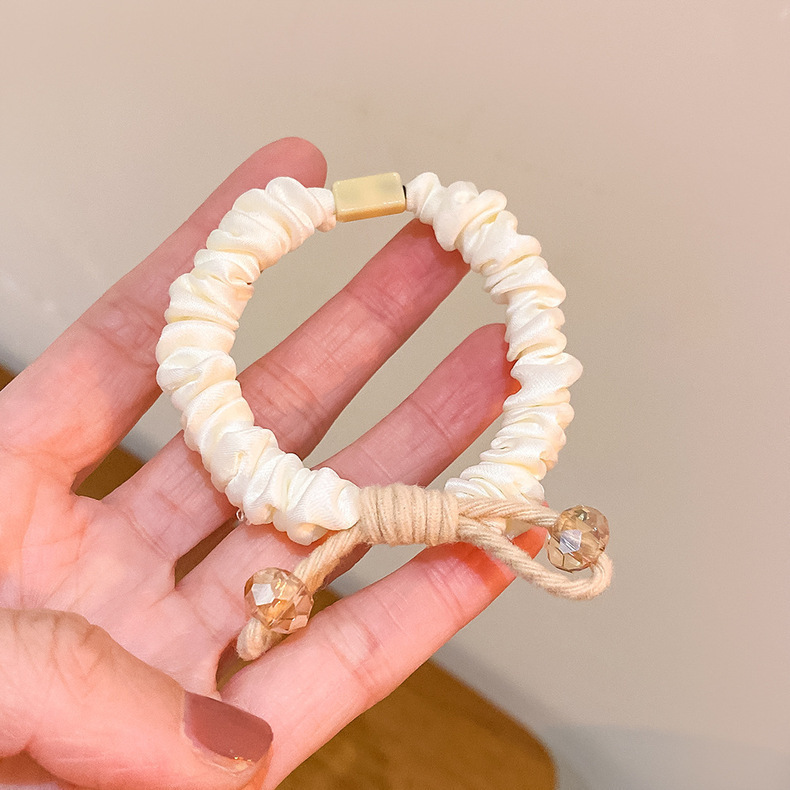 水晶打结扎头绳新款蝴蝶结高弹力小肠发圈皮筋ins风高颜值发饰|undefined