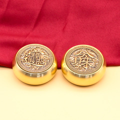 八方來財黃銅雙面招財進寶手把件旋轉解壓神器鎮紙擺件廠家批發代