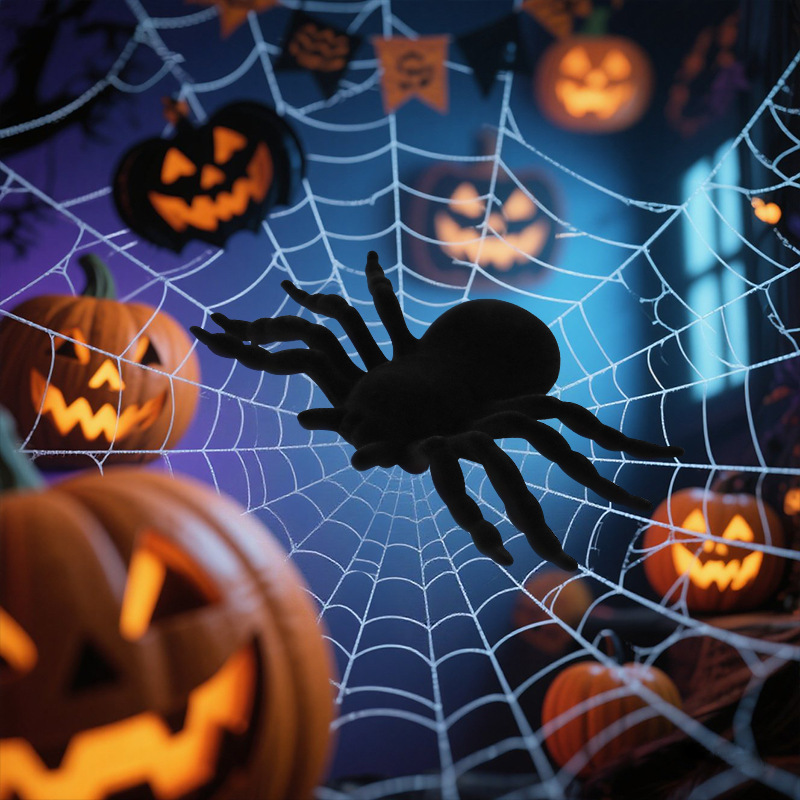 Nuevo Halloween araña horrores al aire libre accesorios de simulación negra araña de peluche decoración de Halloween decoración de casa embrujada