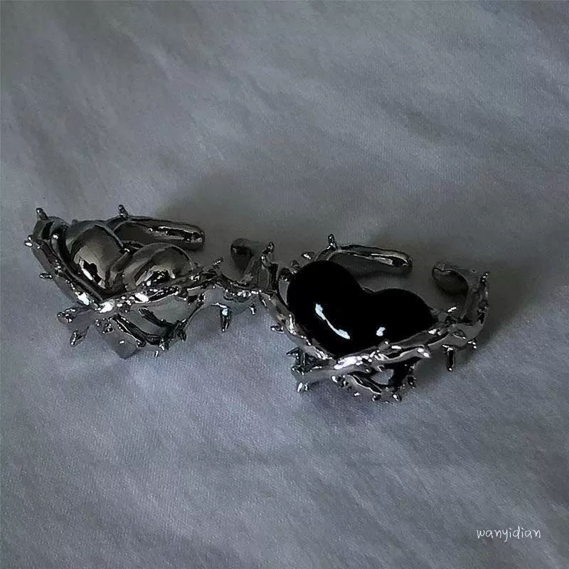 Tide, small design ring heart-shaped, trend of season