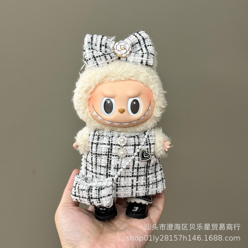 Labubu ラブブベビー服第一世代と第二世代 17 センチメートルビニール人形ペンダントぬいぐるみ服スーツスカート|undefined