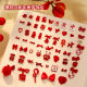 New Year red alloy nail jewelry festive pearl bow heart Cherry Bear nail accessories diamond wholesale