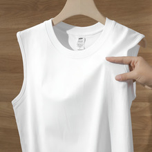 现货速发美式重磅坎肩无袖t恤背心男夏季短袖工作服批发印图logo