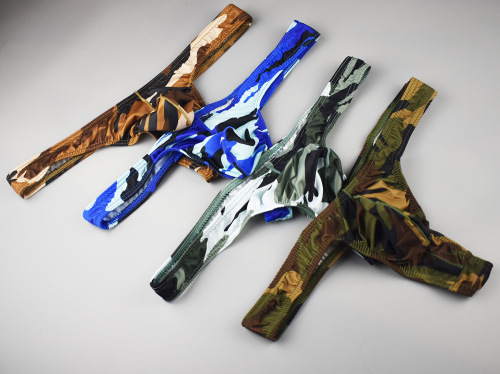Four-color camouflage T-back AliExpress pouch men's sexy thong camouflage s men's underwear B127