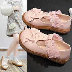 Girls Princess Shoes 2024 Spring and Autumn New Style Medium and Large Children's Baby Small Leather Shoes Children's Shoes Soft Sole Single Shoes Autumn Style