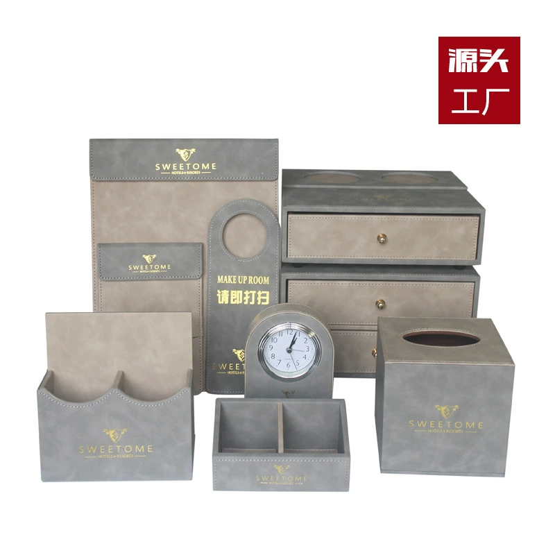 Гостиничный номер Кожаная коробка для салфеток Ящик Для Хранения Туалетных принадлежностей Держатель дистанционного управления Руководство по обслуживанию Лоток Держатель для заметок