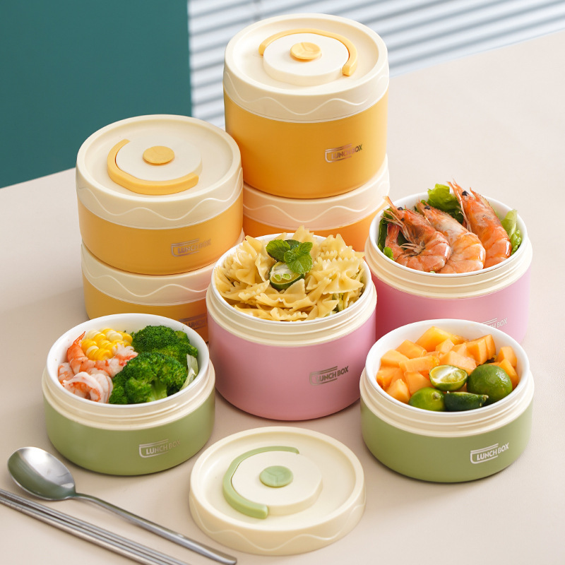 陶瓷内胆保温饭盒便携上班族带饭学生专用便当盒可微波炉加热餐碗