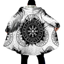 亚马逊 欧美维京戴帽披风连帽宽松纽扣毛绒斗篷棉服风衣加绒卫衣