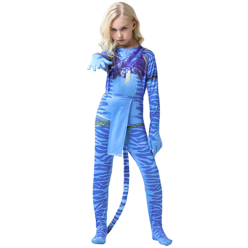 Disfraz de Halloween de Avatar 3 para niños, traje de escenario de héroe, atuendo de adulto, mono ajustado