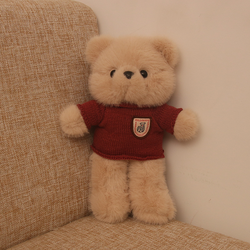 Vestido de visón dorado, pajarita, oso de peluche, muñeco de peluche, muñeca de oso, juguete para niños, regalo para novio y novia