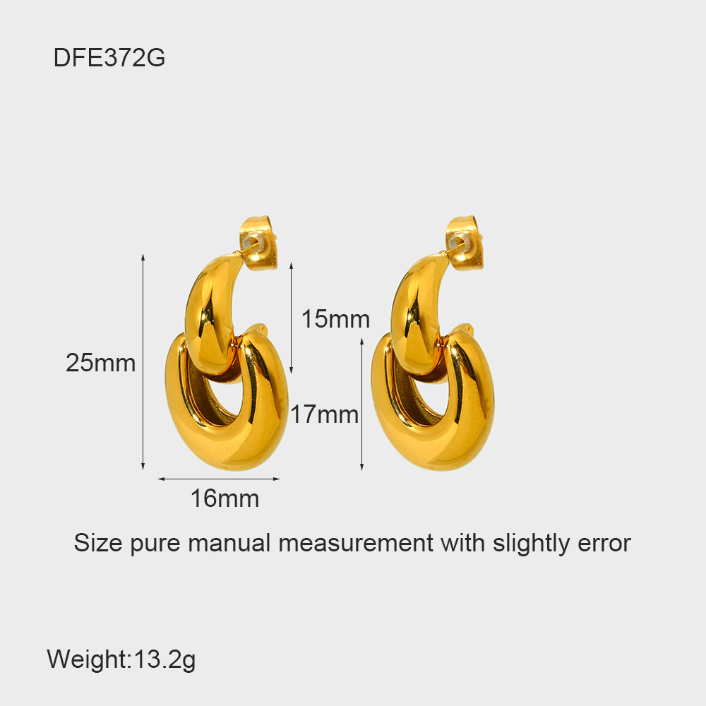 1 Pair Quantity 1 Pair Lady Geometric Plating 304 Stainless Steel Drop Earrings