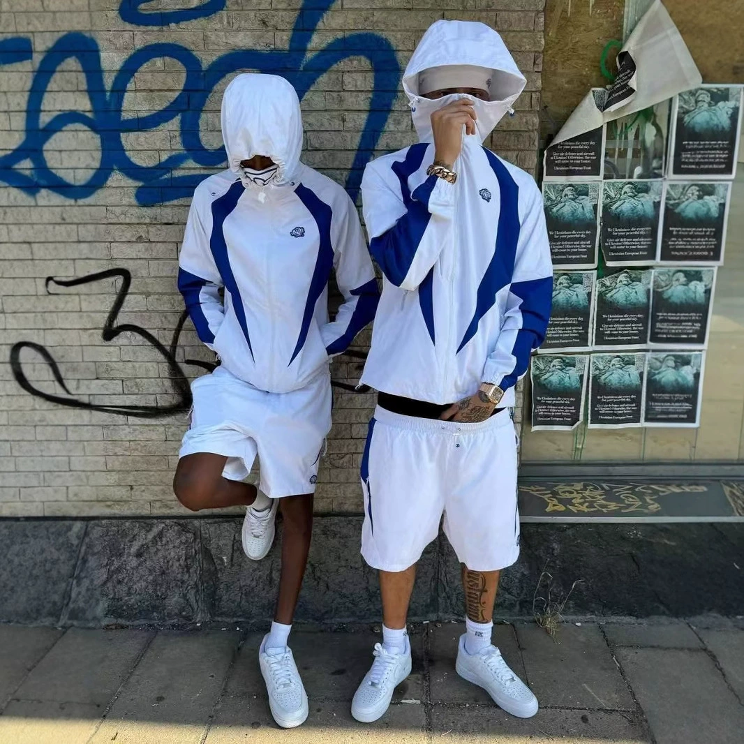 Drill Syna world Color Color Color с капюшоном ветровка для мужчин Tide бренд тонкий куртка куртка шорты костюм