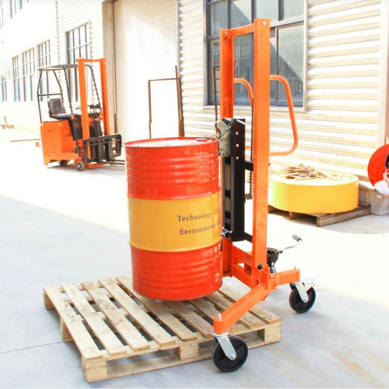 优惠200升油桶车化工厂脚踏液压推桶搬运车鹰嘴塑料桶倒料车批发