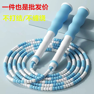 Factory wholesale beginner bamboo rope skipping new primary and secondary school students soft beads rope skipping adjustable bamboo rope skipping wholesale